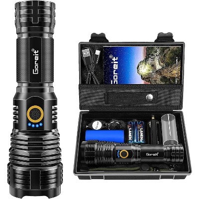 Sunitact Flashlight LED High Lumen Rechargeable, 2000 Lumens XHP70.2 Super Bright Flashlight , Flash Light, Powerful Flashlight with Leather Case