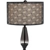 Pacific Coast Lighting Modern 65" Tall Standing Floor Lamp Pole Black Gray Glass Living Room Bedroom House Reading Office Home Decor Metal Drum Shade - 4 of 4