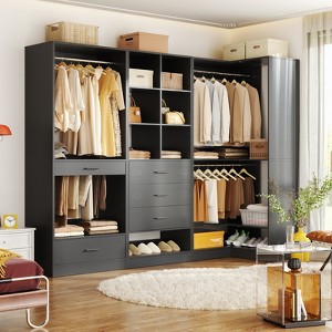 Aheaplus Corner Closet Oraganizer System with Drawers and Hanging Rods, Cube Storage Walk-in Closet System - 1 of 4