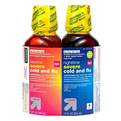 Day/Night Severe Cold & Flu Relief Liquid - Berry - 12 fl oz/2ct - up & up™