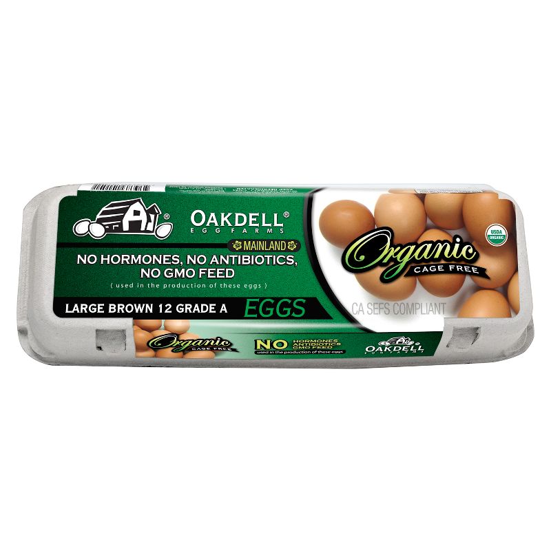 Oakdell Organic Cage-Free Grade A Large Brown Eggs - 12ct, 1 of 4
