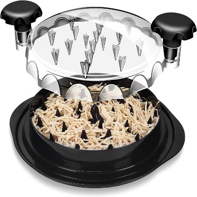Attop Chicken Chopper, Large Chicken Breast Chopper Tool with 7-Inch Jaws - Cleaning Brush Silicone Pad, Dishwasher Safe, Non-Slip, BPA Free, Black