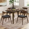 Christopher Knight Home Dryn Mid-Century Modern 5 Piece Rubberwood Upholsetered Dining Set with Curved Backrest - 2 of 4
