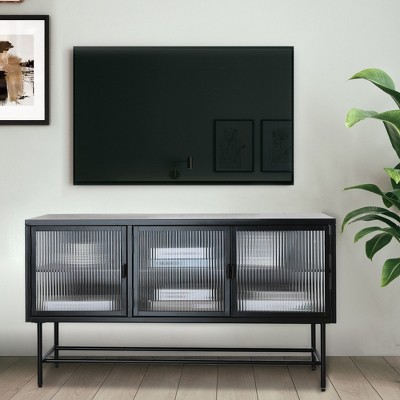 Xiyuyeu Tv Stand Retro Style Tv Console With Enclosed Storage Display ...