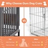 GustoWave 46'' Furniture Style Dog Crates with Removable Trays Wheels Indestructible, Heavy Duty Dog Kennel for Indoor & Outdoor, Brown - 4 of 4