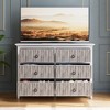 Zstar 6 Drawer Dressers for Bedroom, Chest of Drawers with Storage & Waveform Fluted Panel Design - 2 of 4