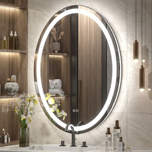 Apmir Super Bright 192 LEDs/m Lighted Anti-Fog Oval Wall Mirror in Tempered Glass, 3-Year Warranty - 1 of 4