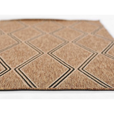 Natural Geometric Pattern Flat Woven Rectangular Area Rug