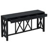 60'' Acacia Wood Console Table with 4 Drawers,Modern Farmhouse X-Leg Entryway Table with Open Storage for Living Room-Baofuwish - 3 of 4
