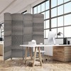 Tangkula 4-Panel Folding Privacy Screen Room Divider w/ Hand-woven Pattern for Home - 2 of 4