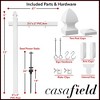 Casafield  Real Estate Sign Post for Open House and Yard Sale Signs with Flat Cap and Gothic Cap Options - Vinyl PVC - White - 2 of 4