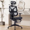 VECELO Swivel Ergonomic High Back Mesh Office Chair with Retractable Footrest, Black - 2 of 4