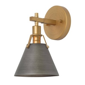 LNC Nero 6-in W 1-Lights Brushed Gold and Brushed Gray Modern/Contemporary Wall Lights - 1 of 4