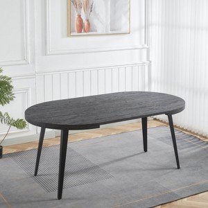 Vynxaria Black Adjustable Coffee Table for Contemporary Dining and Office Spaces - 1 of 4