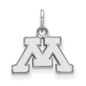 Black Bow Jewelry 14k White Gold Minnesota Golden Gophers NCAA Extra Small Pendant - 1 of 3