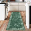Area Rug Washable Printed Vintage Floral Non Slip Low Pile Rugs Soft Rubber Backed Indoor Bedroom Rugs for Laundry Room - 2 of 4