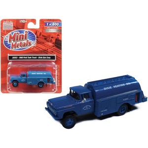 1960 Ford Tank Truck "Dixie Gas Corp." Blue 1/87 (HO) Scale Model by Classic Metal Works - 1 of 3