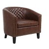 CAVINAS Upholstered ArmChair, Barrel Chairs with Soft Padded Armrest, Accent Chairs with Nailheads and Solid Wood Legs for Living Room, Bedroom - 4 of 4