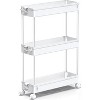 Hachikiko 3 Tier Slim Rolling Storage Cart - Removable Shelves Bathroom Organizer with Lockable Casters, Multi-Purpose Utility Cart - 2 of 4