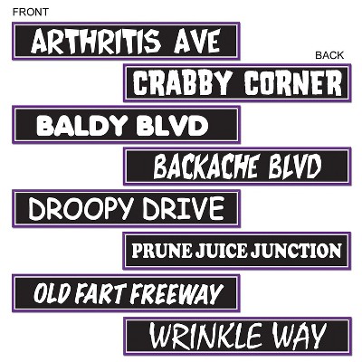 Beistle 4" x 24" Over-The Hill Street Sign Cutouts; 12/Pack 54313