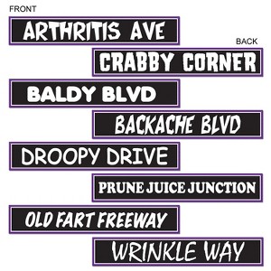 Beistle 4" x 24" Over-The Hill Street Sign Cutouts; 12/Pack 54313 - 1 of 1