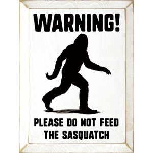 Slickblue Funny Sasquatch Warning Sign, Rustic Knotty Pine, 9x12 Wood Wall Plaque, Multiple Colors - 1 of 3