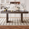 60"-78" Extendable Dining Table with Removable Leaf, Farmhouse Wooden Dinner Table Kitchen Table Office Desk, Natural/Brown-ModernLuxe - 2 of 4