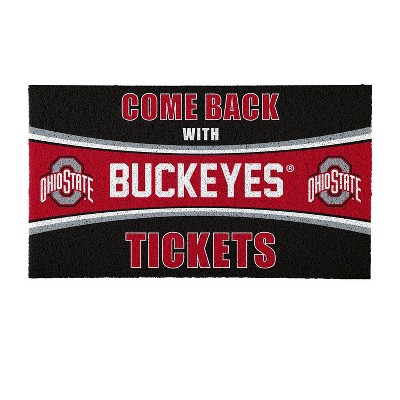 Evergreen Come Back with Tickets Ohio State University 28" x 16" Woven PVC Indoor Outdoor Doormat