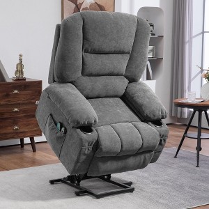 CIPACHO Power Lift Chair, Electric Recliner Chair with Vibration Massage, Heat, Side Pockets, Quick Assembly, Brown - 1 of 4