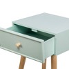 Nordlys 1-Drawer Wood and Natural Rattan Nightstand Exotic Boho Bedroom - 3 of 4