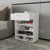VYNXARIA FM Furniture Onawa Modern Shoe Rack - White, with Drawer and Scratch - Resistant Design - 2 of 4