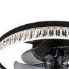 Airsurfer 20" Color-Changing LED Flush Mount Ceiling Fan in Matte Black with Blue-Gray Blades and Remote, Enclosed Cage Design - 4 of 4
