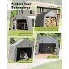 Heavy-Duty Outdoor Storage Shed, Waterproof & UV-Protected Motorcycle Shelter with Roll-Up Door, Ventilation, Grey Carport Tent for Bike, Tools - 3 of 4