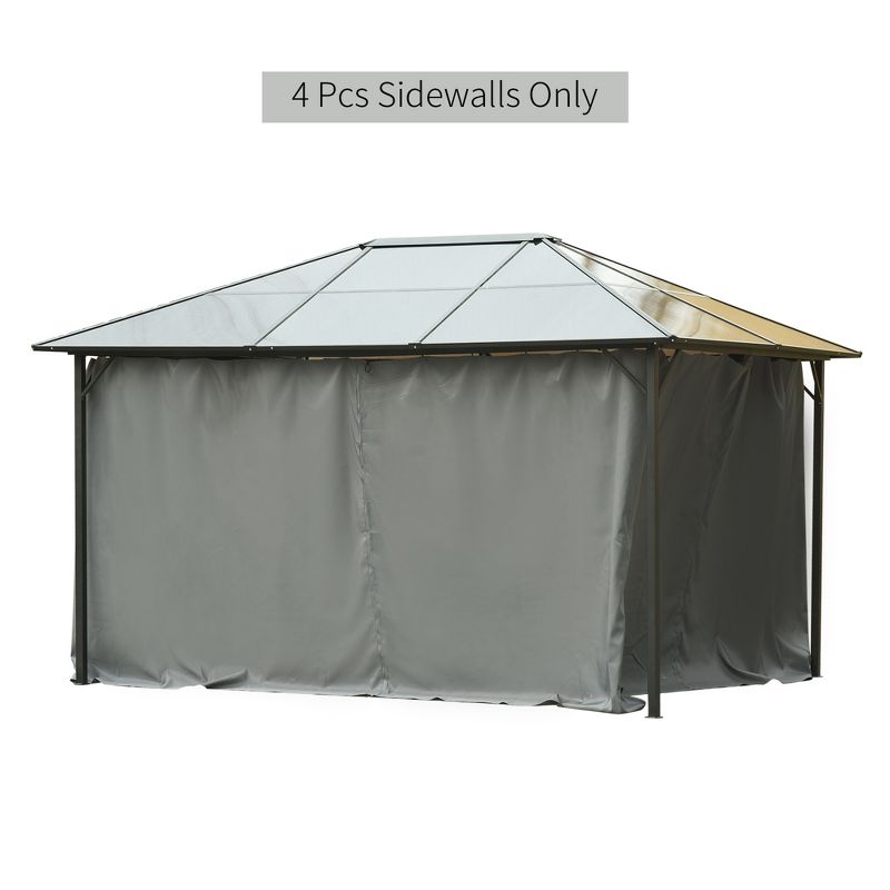 Outsunny Universal Gazebo Sidewall Set with 4 Panels, Hooks and C-Rings Included for Pergolas & Cabanas, 5 of 9