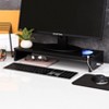 The Lakeside Collection Monitor Stand Wooden Riser 4 USB 2.0 Charging Ports Black Or White - 4 of 4