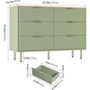 Modern Fluted 5/6/7 Drawer Dresser, Large Natural Wood Chest of Drawers with Gold Handles, Bedroom Storage Organizer, Stylish Dresser - 2 of 4