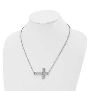 Chisel Stainless Steel Polished Sideways Cross with Chain Necklace on a 21" Cable Chain Necklace - 1 of 4