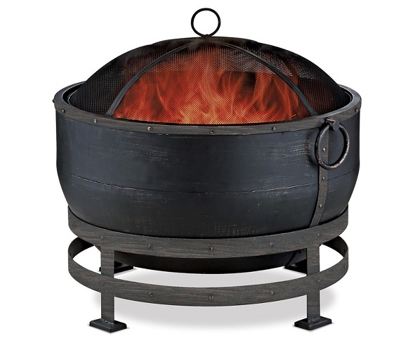 30" Wood Burning Outdoor Cauldron Firebowl - Black - Endless Summer