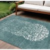 Dark Green Aqua And Ivory Abstract Washable Indoor Outdoor Area Rug - 2 of 4