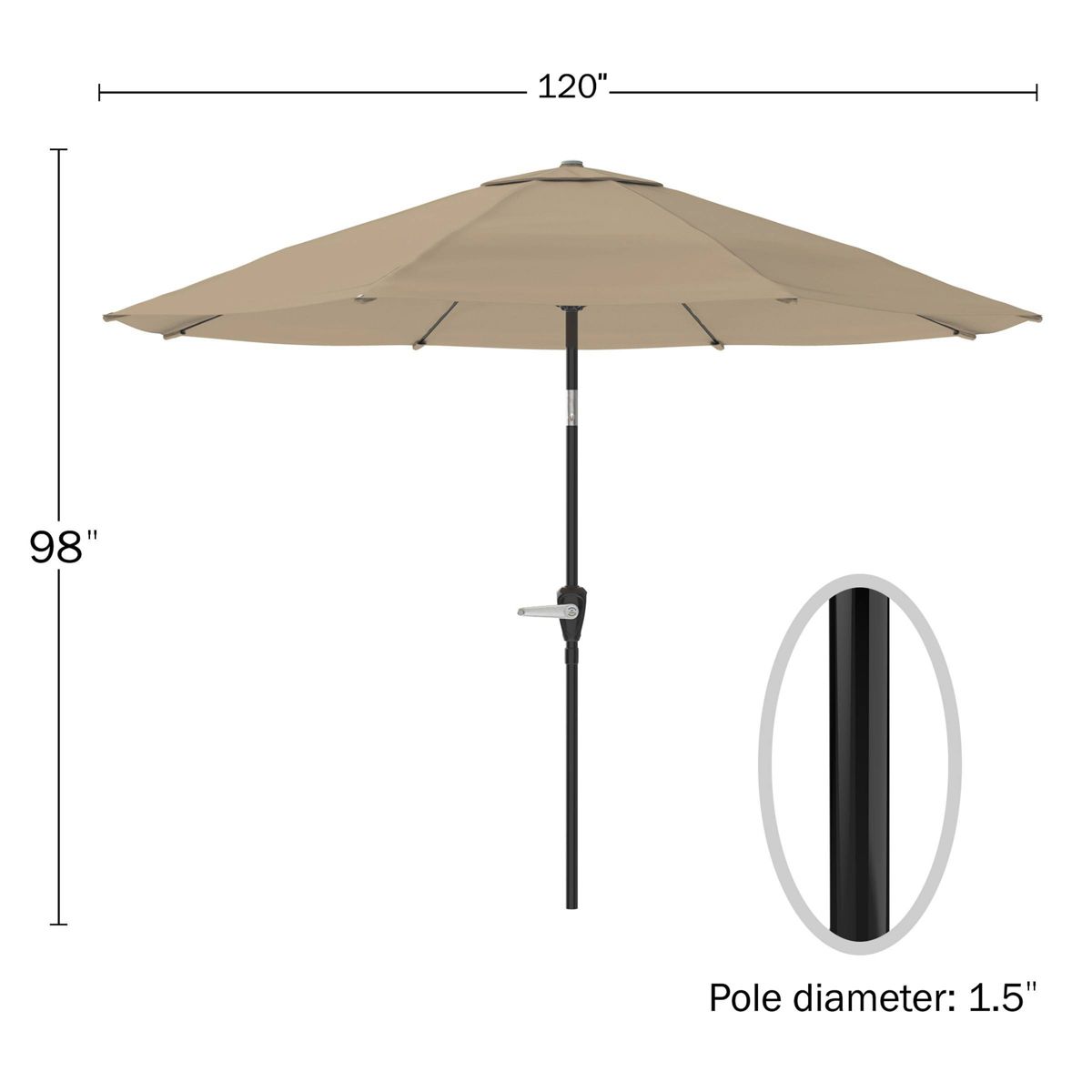 Alaterre Furniture 6pc Outdoor Patio Dining Set, Okemo Table with 10' Auto Tilt Umbrella - thumbnail 7