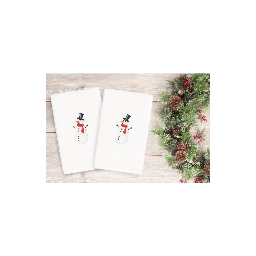 Photos - Towel 2pk Snowman Hand  Set White - Linum Home Textiles