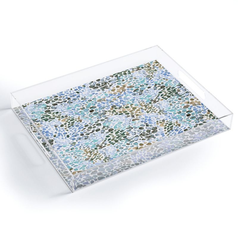 Ninola Design Blue Speckled Painting Watercolor Stains Acrylic Tray - Deny Designs, 1 of 5