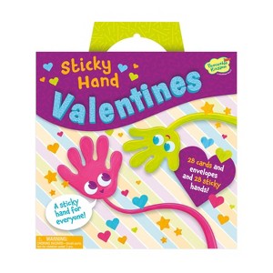 Peaceable Kingdom Valentines Cards for Kids Classroom - Set of 28 Valentines Day Gifts - Sticky Hands - 1 of 3
