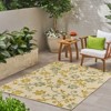 FONTOI Woven Area Rugs, Indoor and Outdoor Geometric Rugs with Floral Pattern, Floor Mat Carpet for Home Backyard Patio, Yellow, 84"*0.16"*63" - 2 of 4