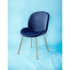 Velvet Armless Side Chair with Gold Legs and Stationary Seat (Set of 2) for Living Room - 3 of 4