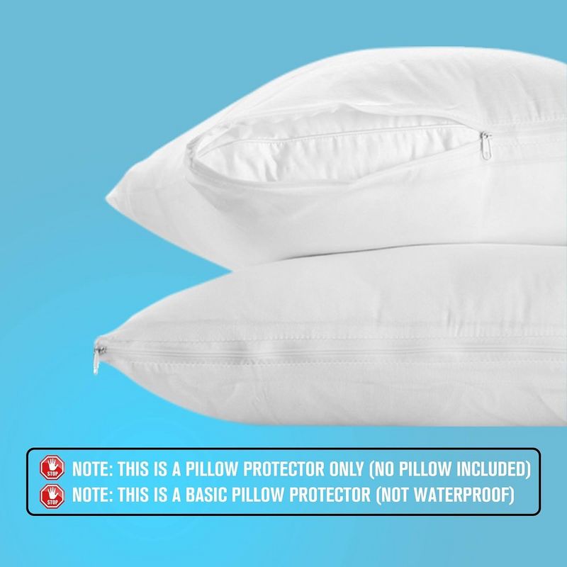Poly-Cotton Zippered Pillow Cover  - Protects from Dirt, Dust, and Debris -200 Thread Count, 3 of 10