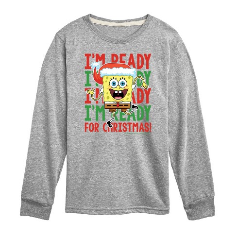 Boys' - SpongeBob SquarePants - I'm Ready For Christmas Long Sleeve Graphic T-Shirt - image 1 of 4