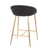 26" Glam Contemporary Counter Stool with Curved Upholstered Seat and Trestle-Style Base (Set of 2) for Kitchen, Bar - 4 of 4