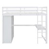 NicBex Full Size Loft Bed with Desk & Built-in Wardrobe,Spacious Wooden Storage Loft Bed with Shelves & Drawers,Loft Bed for Kids,Teen,Adults - 2 of 4