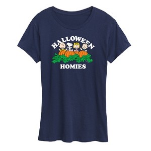 Women's - Peanuts - Halloween Homies Short Sleeve Graphic T-Shirt - 1 of 4